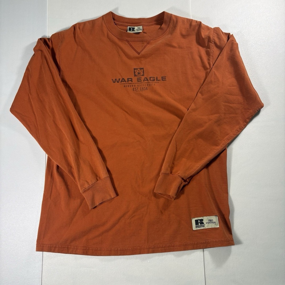 Vintage Russell Athletic M Long Sleeve Pro Cotton Auburn University USA Made